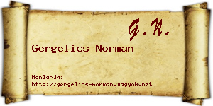 Gergelics Norman névjegykártya